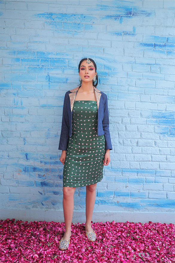 Jhilmil Denim Blazer with One piece