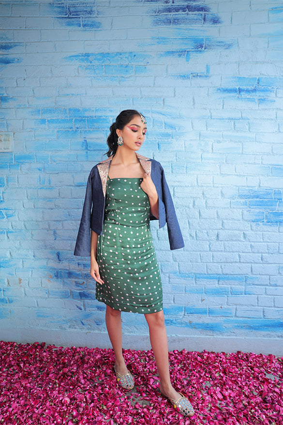 Jhilmil Denim Blazer with One piece