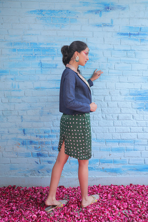 Jhilmil Denim Blazer with One piece