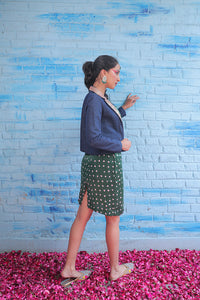 Jhilmil Denim Blazer with One piece