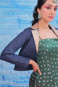 Jhilmil Denim Blazer with One piece