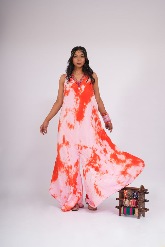 Cotton Candy - Flairy Tie Dye Jumpsuit
