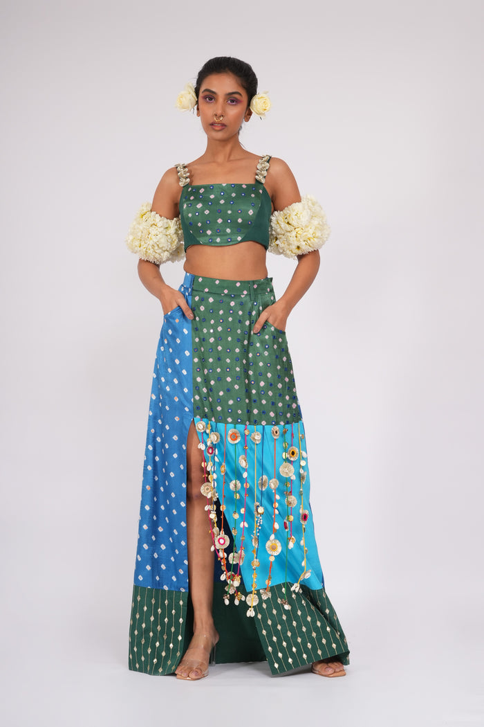 Dhunki - Slit Skirt and Top