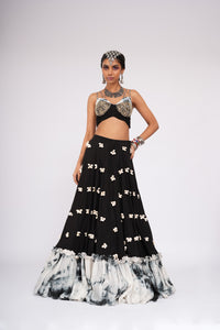 Hungama - Black and white Lehenga With Bustier