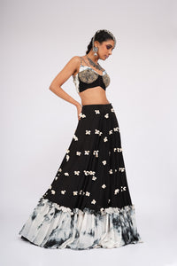 Hungama - Black and white Lehenga With Bustier