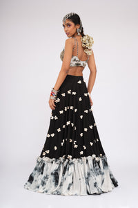 Hungama - Black and white Lehenga With Bustier