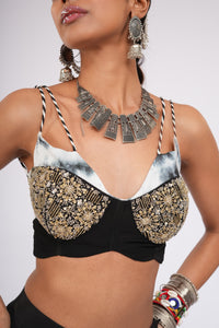 Hungama - Black and white Lehenga With Bustier