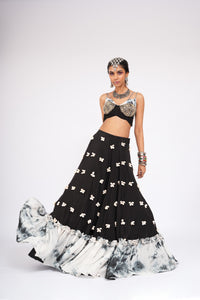 Hungama - Black and white Lehenga With Bustier