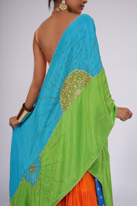 Orange Candy - Jumpsuit with Embroidered Stole