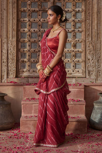 Rajrani – Maroon Leheriya Saree and Matching Blouse