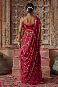 Rajrani – Maroon Leheriya Saree and Matching Blouse