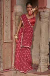Rajrani – Maroon Leheriya Saree and Matching Blouse