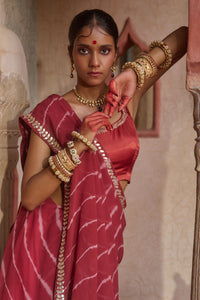 Rajrani – Maroon Leheriya Saree and Matching Blouse