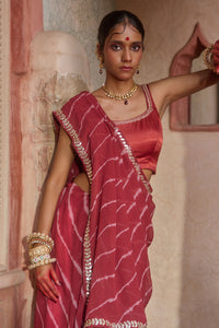 Rajrani – Maroon Leheriya Saree and Matching Blouse