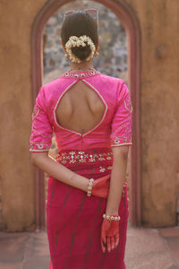 Gulbahar – Magenta Leheriya Saree with Fuchsia Blouse