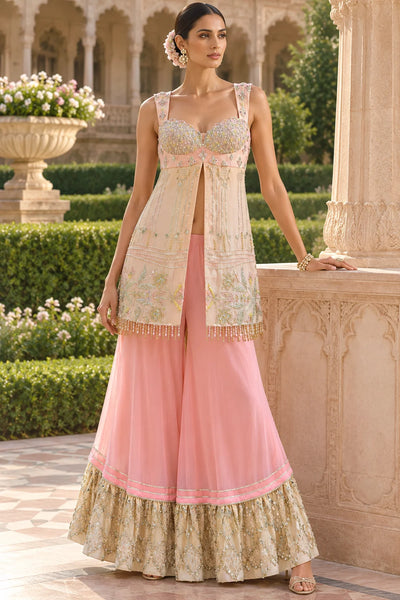 Primrose - Slit short Kurta with Frilled Palazzo
